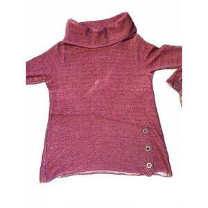 Soft Surroundings Pink/White Cowl Neck Tunic XL